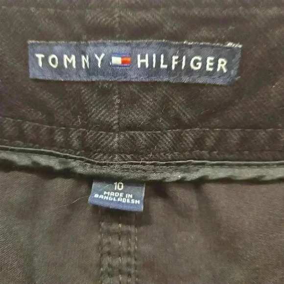 Tommy Hilfiger Y2K Low Rise Corduroy Stretch Cotton Flare Pants Black Size 10 - Picture 9 of 11